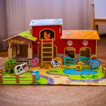 WOOPIE GREEN Mega Farm Animal Figūrėlės Arklidė, vištidė 18 vnt.