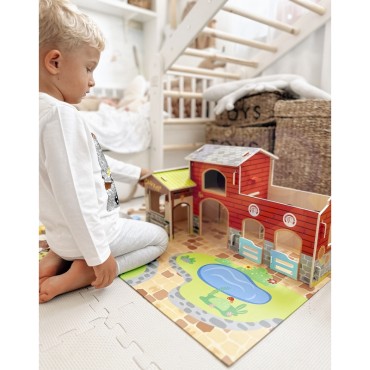 WOOPIE GREEN Mega Farm Animal Figūrėlės Arklidė, vištidė 18 vnt.