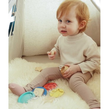 TOOKY TOY medinės dėlionės piramidės formos meškiukas 11 vnt.