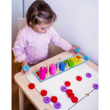 WOOPIE GREEN Galvosūkių mokymasis Skaičiavimas ir spalvos Montessori 56 vnt.