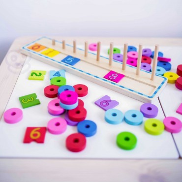 WOOPIE GREEN Galvosūkių mokymasis Skaičiavimas ir spalvos Montessori 56 vnt.