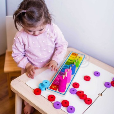 WOOPIE GREEN Galvosūkių mokymasis Skaičiavimas ir spalvos Montessori 56 vnt.