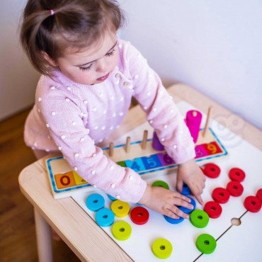 WOOPIE GREEN Galvosūkių mokymasis Skaičiavimas ir spalvos Montessori 56 vnt.