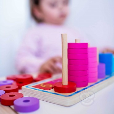 WOOPIE GREEN Galvosūkių mokymasis Skaičiavimas ir spalvos Montessori 56 vnt.