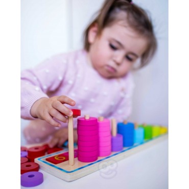 WOOPIE GREEN Galvosūkių mokymasis Skaičiavimas ir spalvos Montessori 56 vnt.