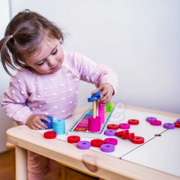WOOPIE GREEN Galvosūkių mokymasis Skaičiavimas ir spalvos Montessori 56 vnt.