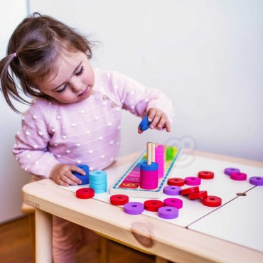 WOOPIE GREEN Galvosūkių mokymasis Skaičiavimas ir spalvos Montessori 56 vnt.