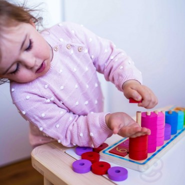 WOOPIE GREEN Galvosūkių mokymasis Skaičiavimas ir spalvos Montessori 56 vnt.