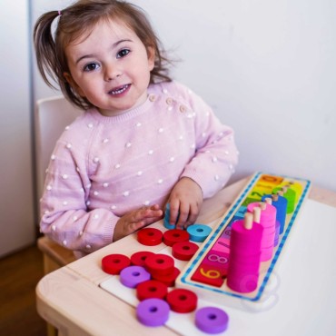 WOOPIE GREEN Galvosūkių mokymasis Skaičiavimas ir spalvos Montessori 56 vnt.