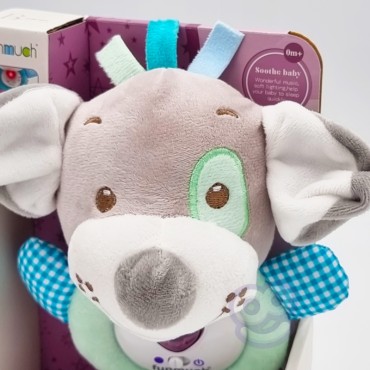 WOOPIE BABY Interaktyvus pliušinis žaislas kūdikiams Šviesos garso šuo miegmaišis