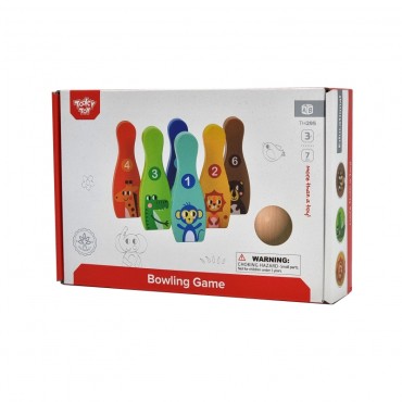TOOKY TOY Medinis boulingas vaikams 6 vnt. + Kamuolys