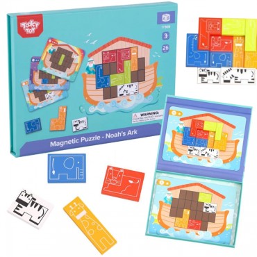 TOOKY TOY Magnetinė dėlionė Montessori loginė dėlionė Tetris Nojaus arka 26 vnt.