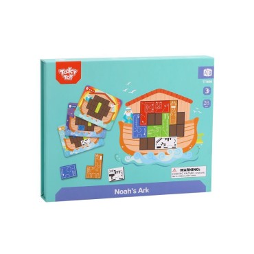 TOOKY TOY Magnetinė dėlionė Montessori loginė dėlionė Tetris Nojaus arka 26 vnt.