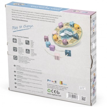 VIGA PolarB Shape Sorter Clock Montessori sriegimo