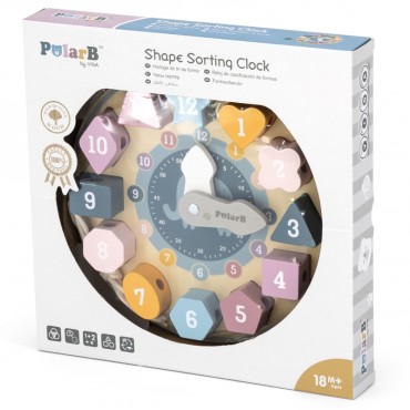 VIGA PolarB Shape Sorter Clock Montessori sriegimo