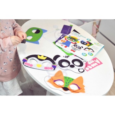 WOOPIE ART&FUN kūrybinis rinkinys veltinio kaukės pasidaryk pats 4 vnt.