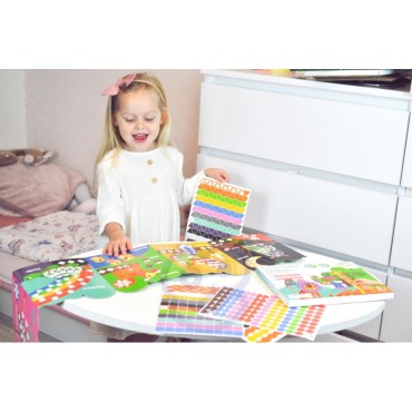 WOOPIE ART&FUN lipdukų rinkinys, atitinkantis formas ir spalvas Gyvūnai Iškarpų albumas 504 vnt.