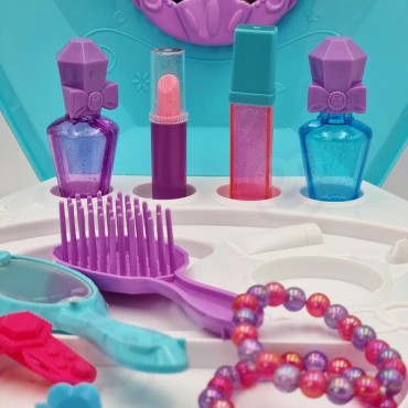 WOOPIE tualetinis staliukas mergaitėms 2in1 grožio salonas lagamine