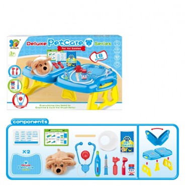 WOOPIE Little Veterinar's Set Doctor's Office Lagaminas Šuo 18 vnt.