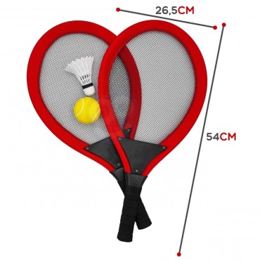 WOOPIE didelių badmintono teniso rakečių vaikams rinkinys + Shuttle Ball