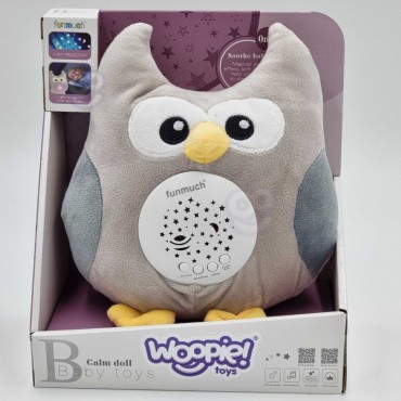 WOOPIE BABY pliušinis 2-in-1 projektoriaus miegmaišis pelėda - 10 lopšinių