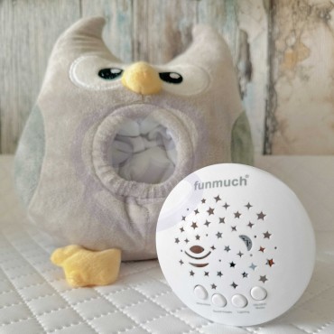 WOOPIE BABY pliušinis 2-in-1 projektoriaus miegmaišis pelėda - 10 lopšinių