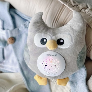 WOOPIE BABY pliušinis 2-in-1 projektoriaus miegmaišis pelėda - 10 lopšinių
