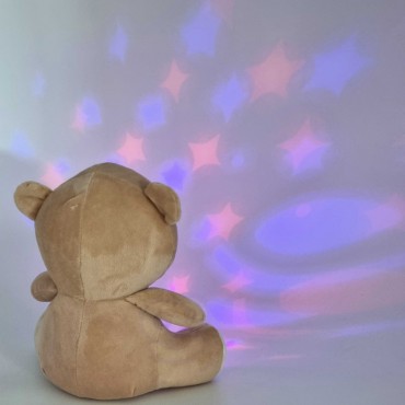 WOOPIE BABY pliušinis miegantis projektorius 2in1 meškiukas - 10 lopšinių