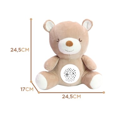 WOOPIE BABY pliušinis miegantis projektorius 2in1 meškiukas - 10 lopšinių