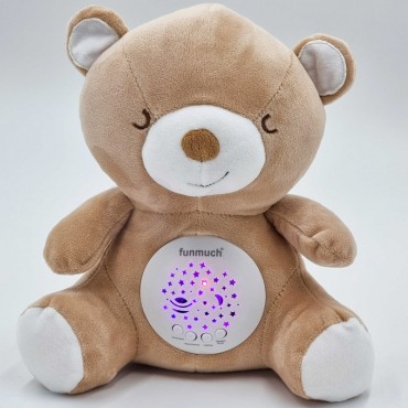 WOOPIE BABY pliušinis miegantis projektorius 2in1 meškiukas - 10 lopšinių