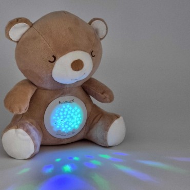WOOPIE BABY pliušinis miegantis projektorius 2in1 meškiukas - 10 lopšinių