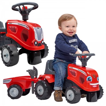 FALK Traktorius Baby Mac Cormick Red su priekaba + priedai nuo 1 metų
