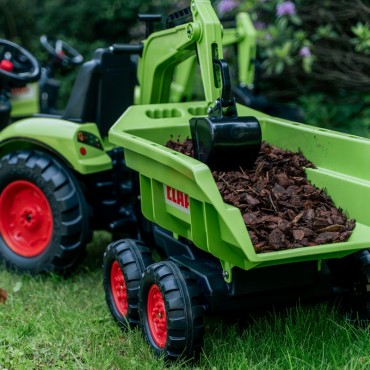 FALK Traktorius CLAAS AVEC Pedal Green su priekaba nuo 3 metų