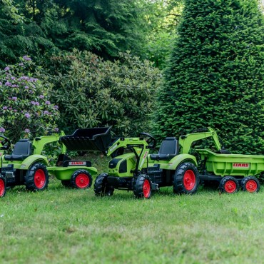 FALK Traktorius CLAAS AVEC Pedal Green su priekaba nuo 3 metų