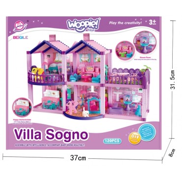 WOOPIE Pony Dollhouse PONY FANTASY VILLA 120 vnt.