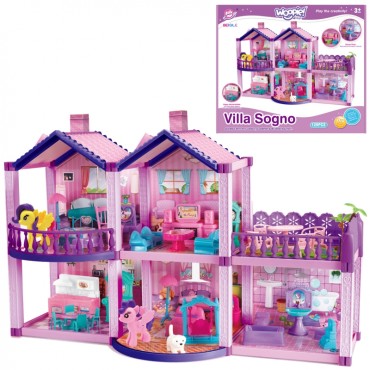 WOOPIE Pony Dollhouse PONY FANTASY VILLA 120 vnt.