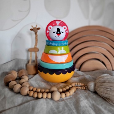 WOOPIE BABY sensorinė žaislinė piramidinė dėlionė kūdikiams 6 vnt.