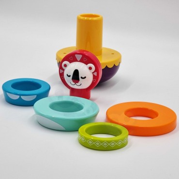 WOOPIE BABY sensorinė žaislinė piramidinė dėlionė kūdikiams 6 vnt.