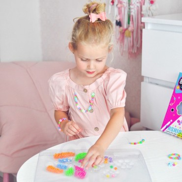 WOOPIE ART&FUN rinkinys papuošalų apyrankėms, pakabučiams, žiedams, auskarams su drugeliais, gamybai