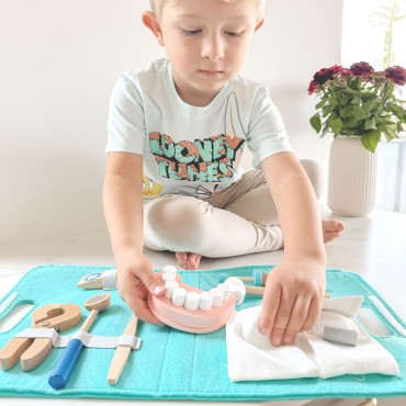 TOOKY TOY Mažojo odontologo rinkinys Gydytojo lagaminėlis 19 el. FSC