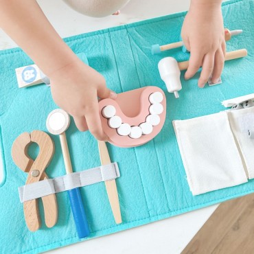 TOOKY TOY Mažojo odontologo rinkinys Gydytojo lagaminėlis 19 el. FSC