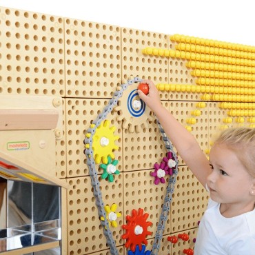MASTERKIDZ sieninės plokštės pavaros ir grandinė 79 El. Sukurkite savo mechanizmą