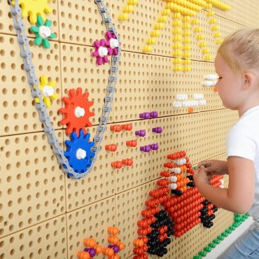 MASTERKIDZ sieninės plokštės pavaros ir grandinė 79 El. Sukurkite savo mechanizmą