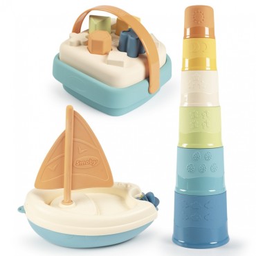 SMOBY Little Green Set Boat Tower Sorter Bioplastikas