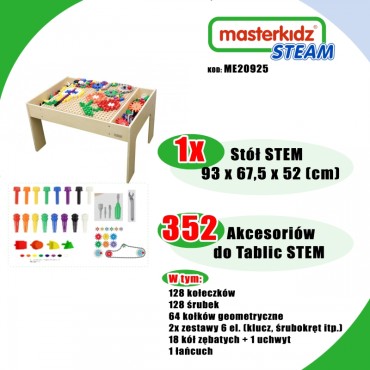 MASTERKIDZ medinis mokomasis stalas + SIENOS PRIEDAI stiebams