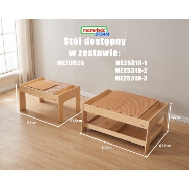 MASTERKIDZ medinis mokomasis stalas + SIENOS PRIEDAI stiebams