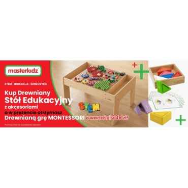 MASTERKIDZ medinis mokomasis stalas + SIENOS PRIEDAI stiebams