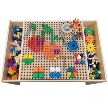 MASTERKIDZ medinis mokomasis stalas + SIENOS PRIEDAI stiebams