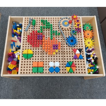 MASTERKIDZ medinis mokomasis stalas + SIENOS PRIEDAI stiebams