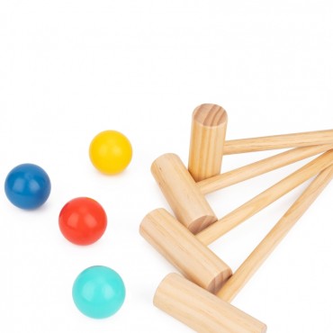 Tooky Toy Medinio kriketo sodo sporto žaidimas 4 žmonėms